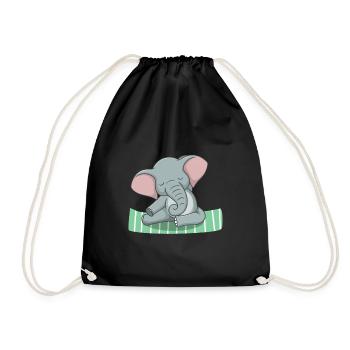 Yoga Elefant - Turnbeutel - Schwarz - Vorne