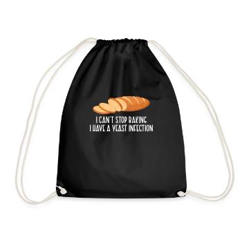 Baking yeast infection - Drawstring Bag - black - Front