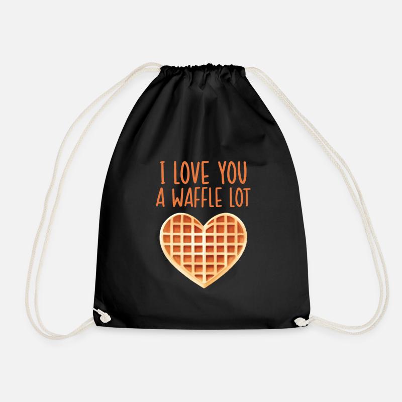 Ich liebe dich eine Waffel Menge - Turnbeutel - Schwarz