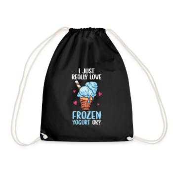 I just love frozen yogurt Ok - Drawstring Bag - black - Front