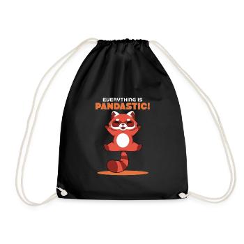 Alles ist pandastisch - Turnbeutel - Schwarz - Vorne