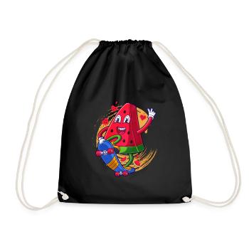 Watermelon - Drawstring Bag - black - Front