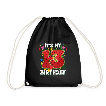13e anniversaire Cadeau d’été de pastèque - Sac de sport léger - noir - Devant