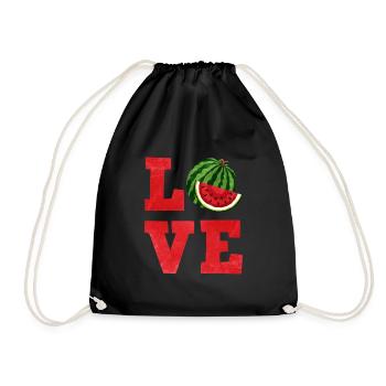 Watermelon - Drawstring Bag - black - Front