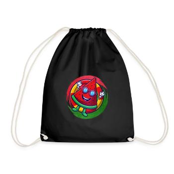 Watermelon - Drawstring Bag - black - Front