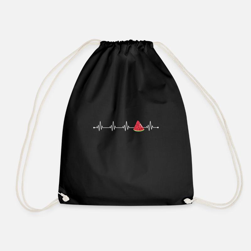 Watermelon - Drawstring Bag - black