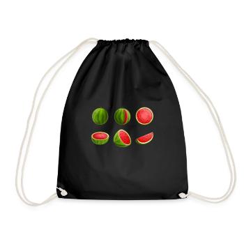 Watermelon - Drawstring Bag - black - Front