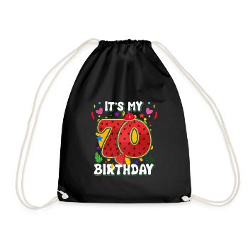 70th Birthday Watermelon - Drawstring Bag - black - Front