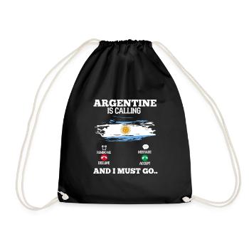 Argentina - Drawstring Bag - black - Front