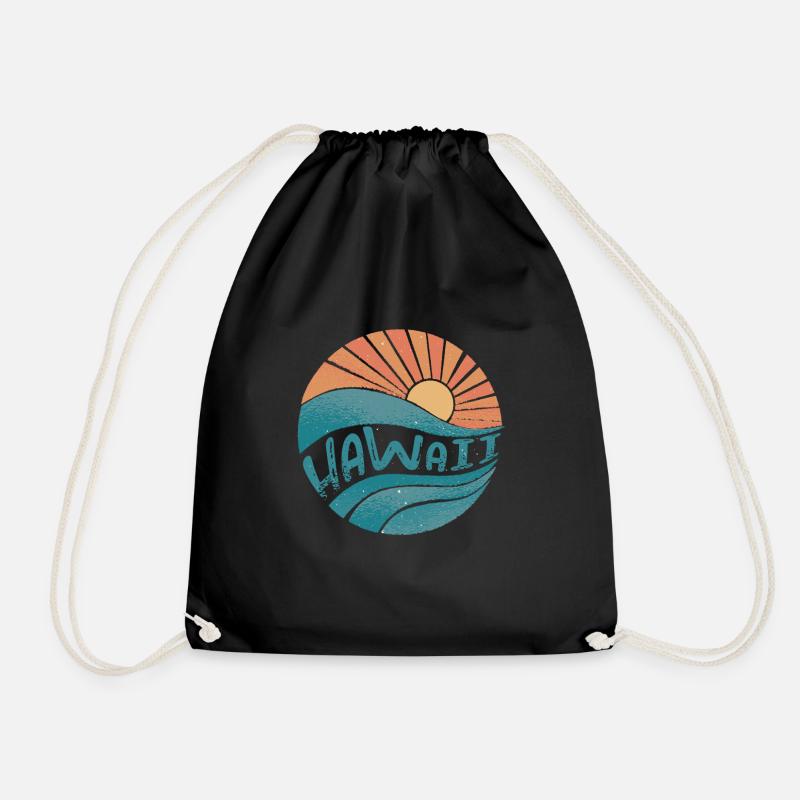 Hawaii - Drawstring Bag - black