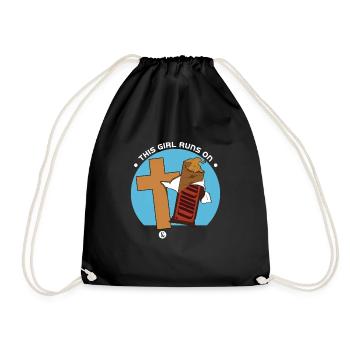 Jesus and Chocolate - Drawstring Bag - black - Front