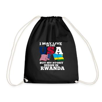 Rwanda - Turnbeutel - Schwarz - Vorne