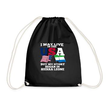 Sierra Leone - Drawstring Bag - black - Front