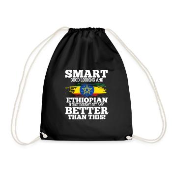 Ethiopia - Drawstring Bag - black - Front