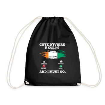 Côte d’Ivoire - Sac de sport léger - noir - Devant