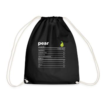 Nutrion Facts Pear - Drawstring Bag - black - Front