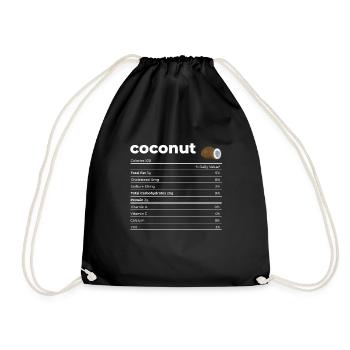 Nutrion Facts Coconut - Drawstring Bag - black - Front