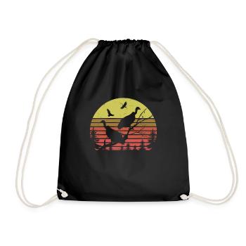 Retro Vulture - Drawstring Bag - black - Front