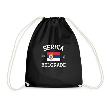 Serbia - Drawstring Bag - black - Front