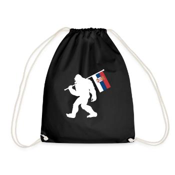 Serbia - Drawstring Bag - black - Front