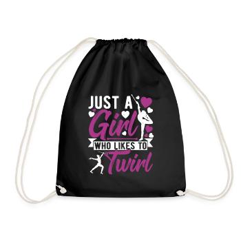 Baton Twirling Baton Twirler Gift - Drawstring Bag - black - Front