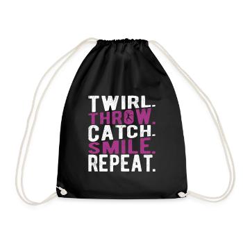 Baton Twirling Baton Twirler Gift - Drawstring Bag - black - Front