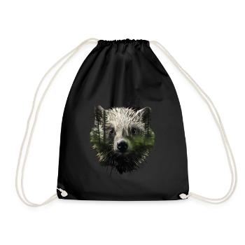 Porcupine - Drawstring Bag - black - Front