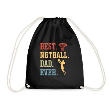 Love Netball Netball Player Gift - Drawstring Bag - black - Front