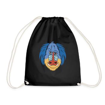 Gift for baboon lover - Drawstring Bag - black - Front