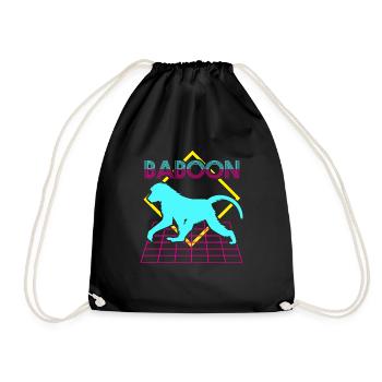 Gift for baboon lover - Drawstring Bag - black - Front