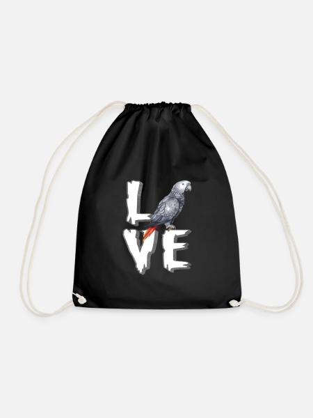 Afrikanisches Graupapagei Geschenk - Turnbeutel - Schwarz