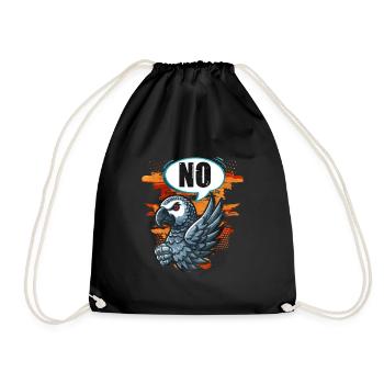 Cadeau de perroquet gris africain - Sac de sport léger - noir - Devant