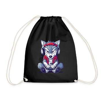 Wolf Video Game - Drawstring Bag - black - Front