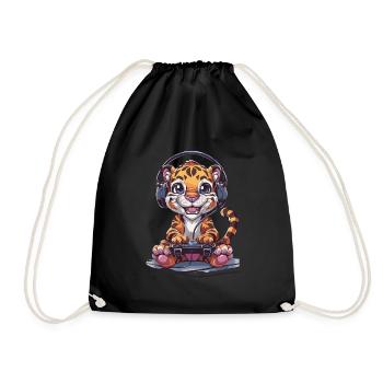 Tiger Video Game - Drawstring Bag - black - Front