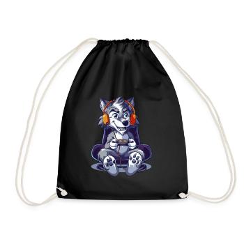 Wolf Video Game - Drawstring Bag - black - Front