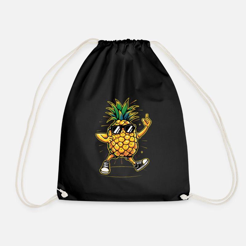 Ananas - Turnbeutel - Schwarz