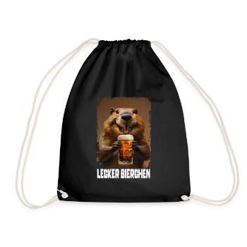 Delicious Beer Beaver - Drawstring Bag - black - Front