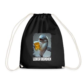 Delicious Beer Dolphin - Drawstring Bag - black - Front