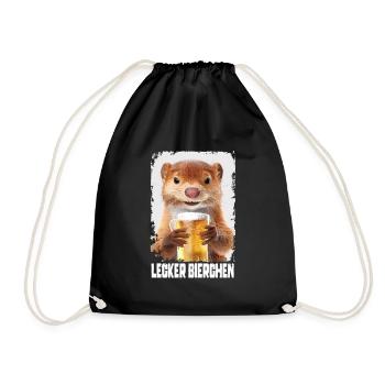 Delicious Beer Weasel - Drawstring Bag - black - Front