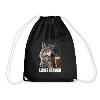 Delicious Beer Wolf - Drawstring Bag - black - Front
