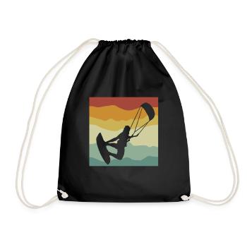Kitesurfing - Turnbeutel - Schwarz - Vorne
