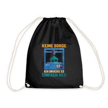 3D Printing - Drawstring Bag - black - Front