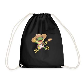 Bouzouki Instrument Gift - Drawstring Bag - black - Front