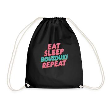 Bouzouki Instrument Gift - Drawstring Bag - black - Front