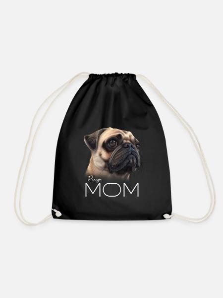 Pug Mops Mama - Turnbeutel - Schwarz