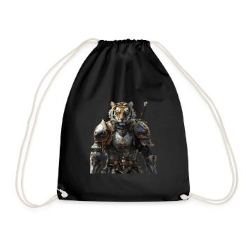 Tiger Ritter Mittelalter - Turnbeutel - Schwarz - Vorne