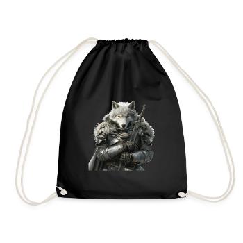 Wolf Ritter Mittelalter - Turnbeutel - Schwarz - Vorne