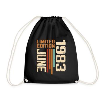 Juin 1983 Cadeau anniversaire Juin 1983 Rétro 1983 - Sac de sport léger - noir - Devant