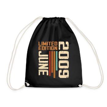 June 2009 Birthday Gift June 2009 Retro 2009 - Drawstring Bag - black - Front