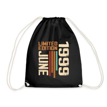 June 1999 Birthday Gift June 1999 Retro 1999 - Drawstring Bag - black - Front